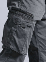 CK Men’s Gray Cotton Cargo Pants – Premium Denim, Relaxed Straight Fit, 6 Pockets, Mid-Rise Casual Trousers