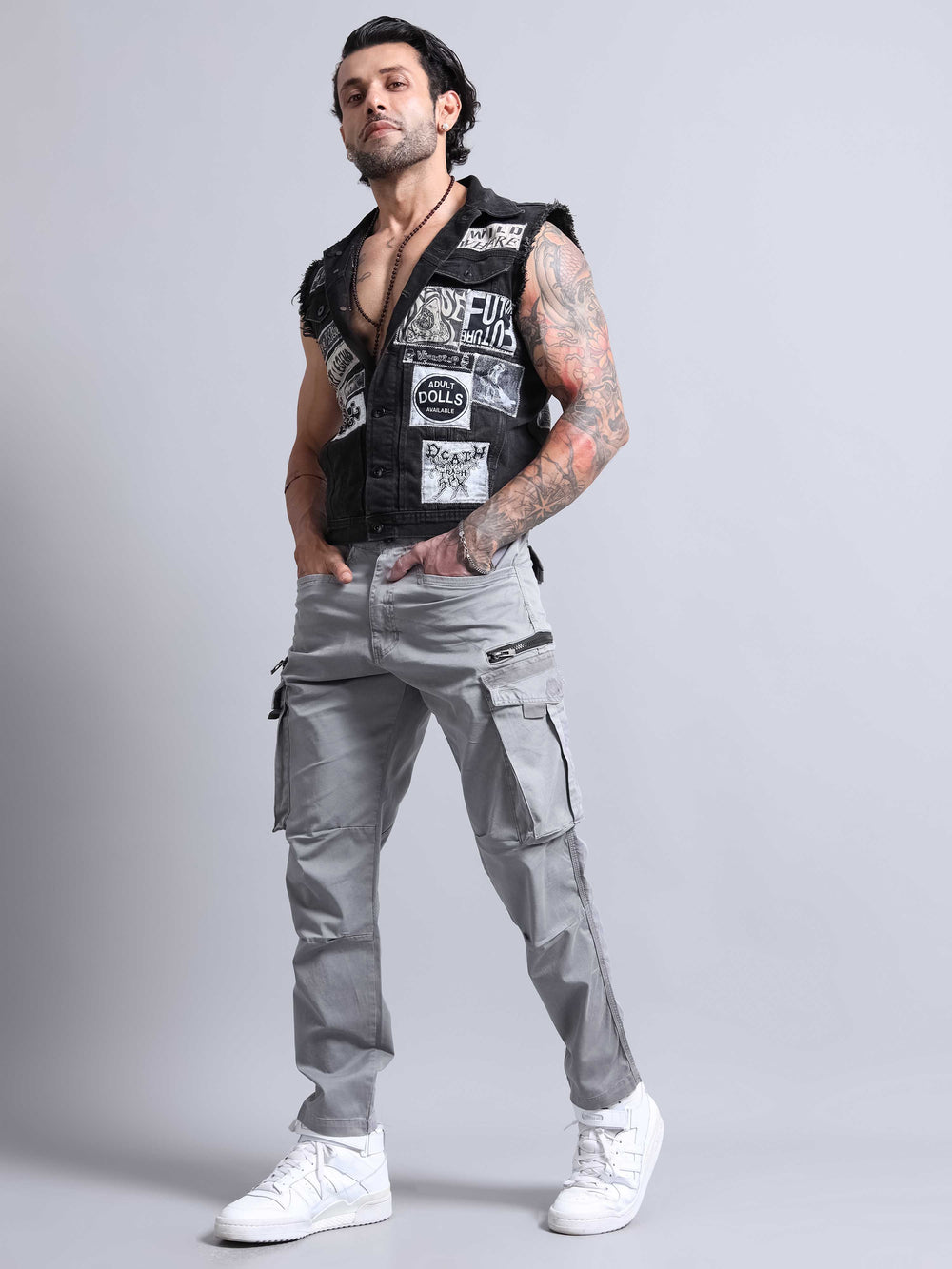 CK best cotton grey color cargo for men