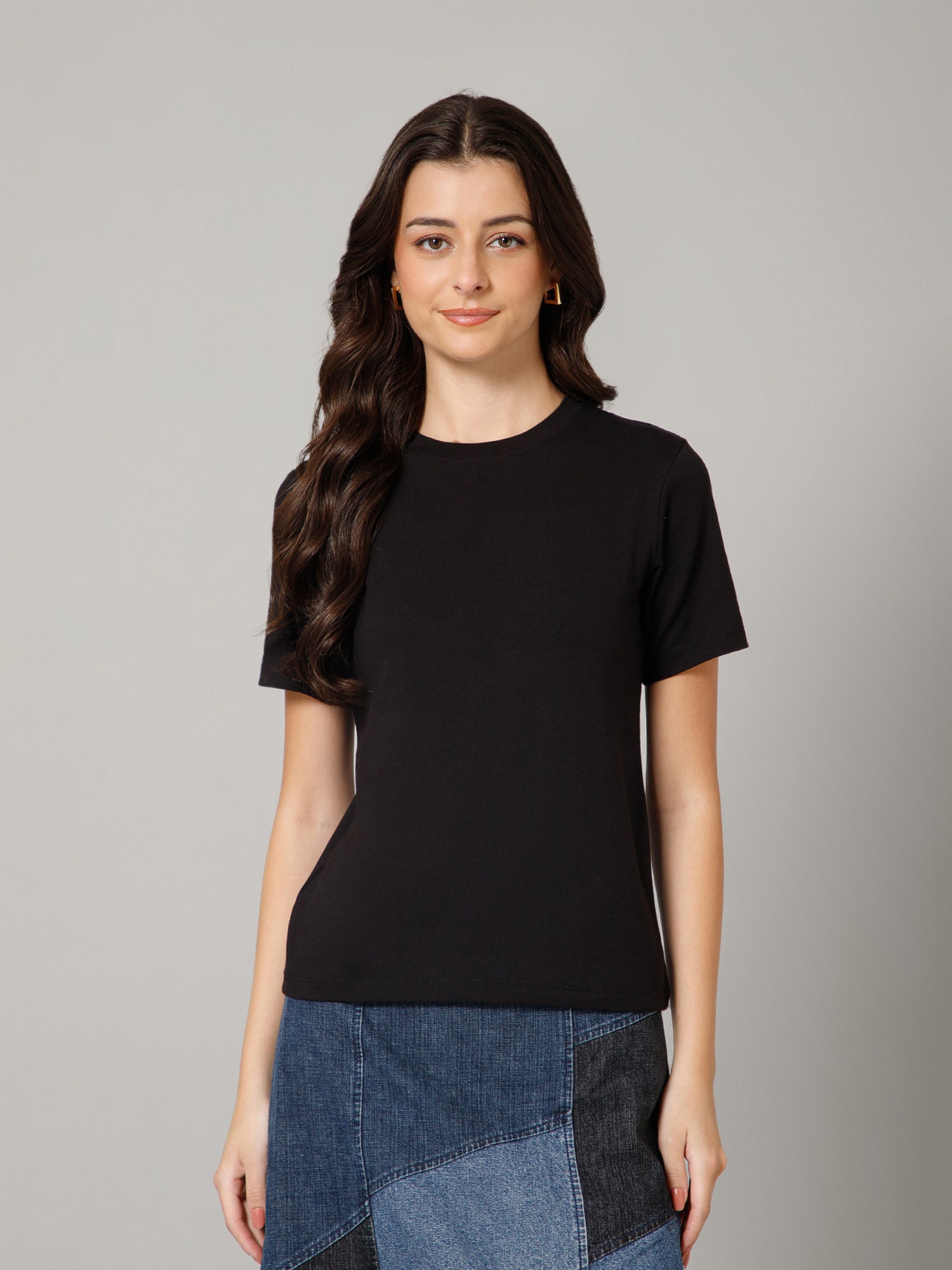 Women’s Premium Solid Black T-Shirt