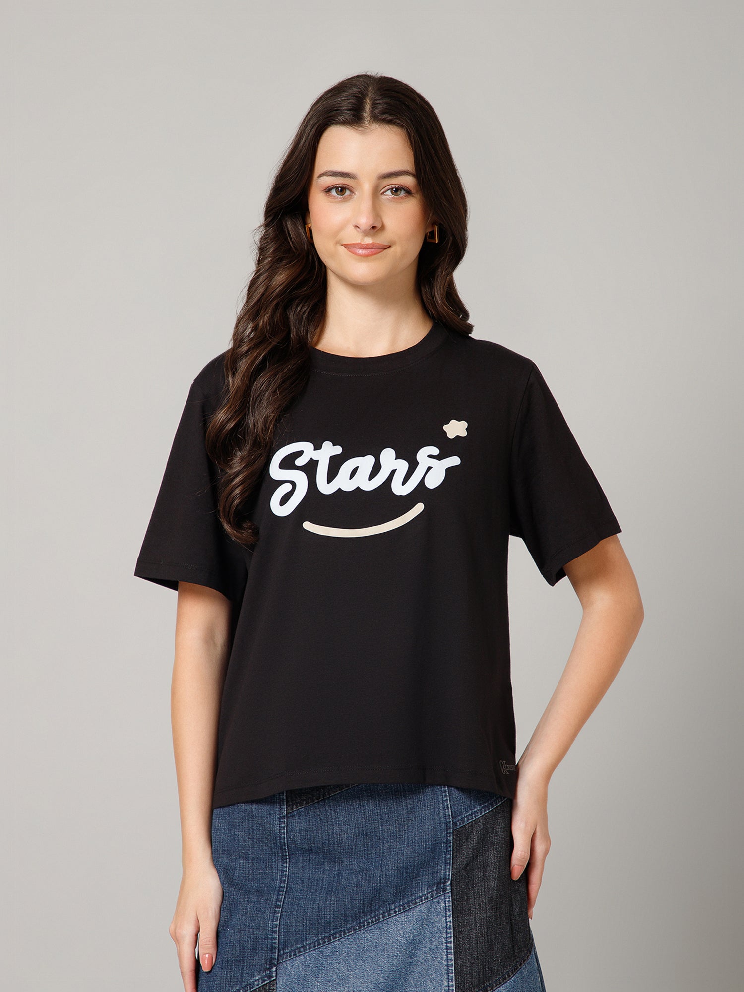 Women’s Premium “Star” Graphic Black T-Shirt