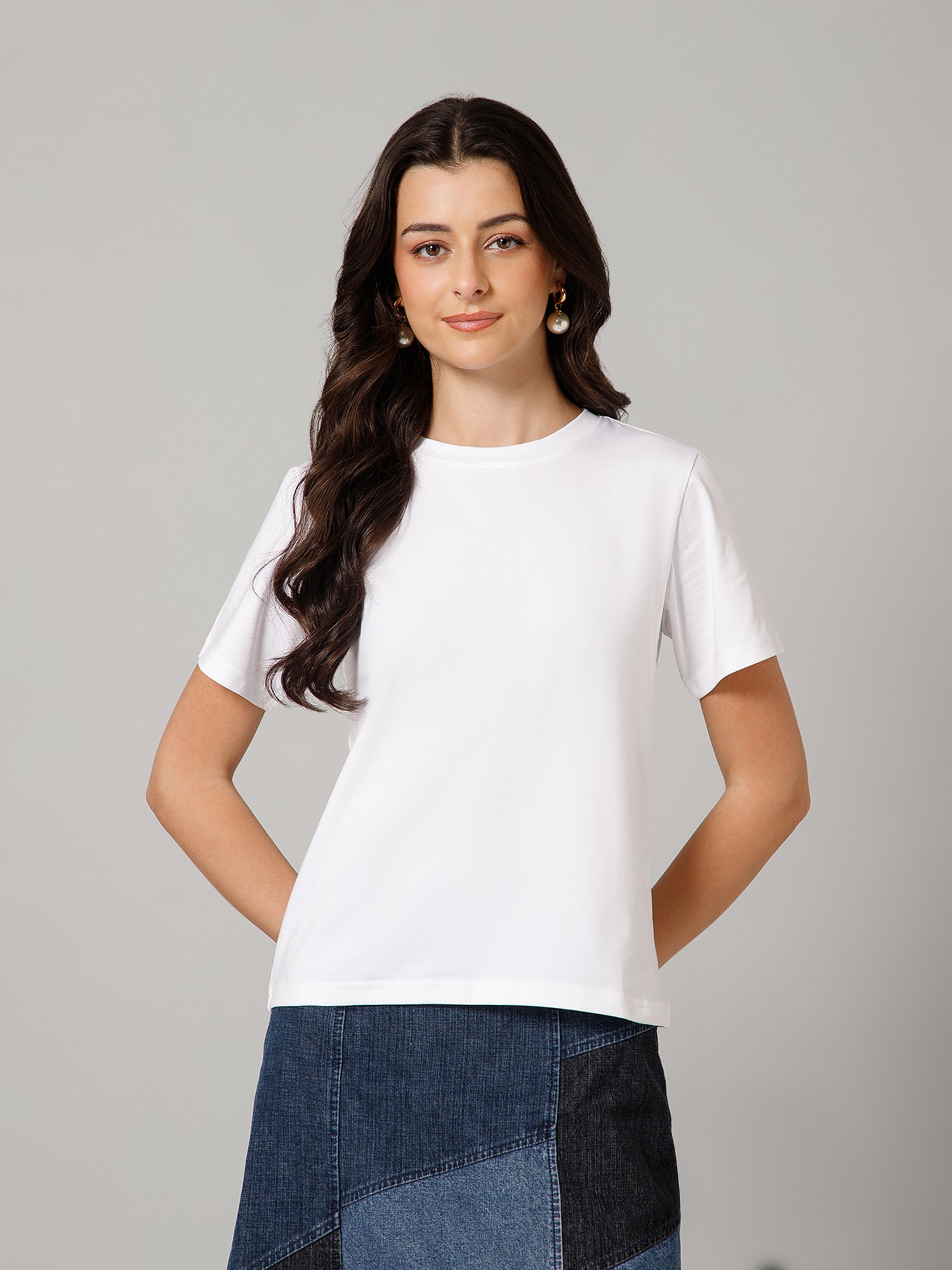 Women’s Premium Solid White T-Shirt