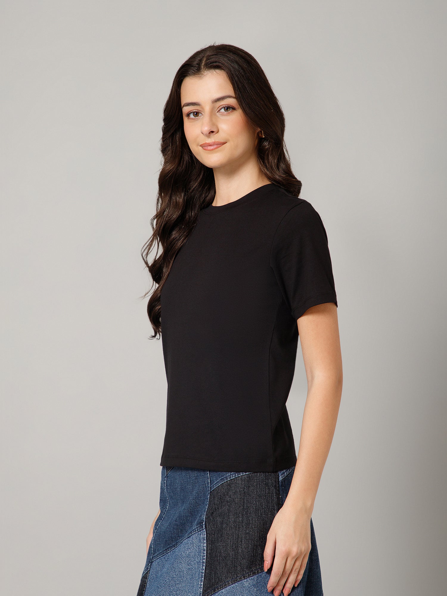 Women’s Premium Solid Black T-Shirt