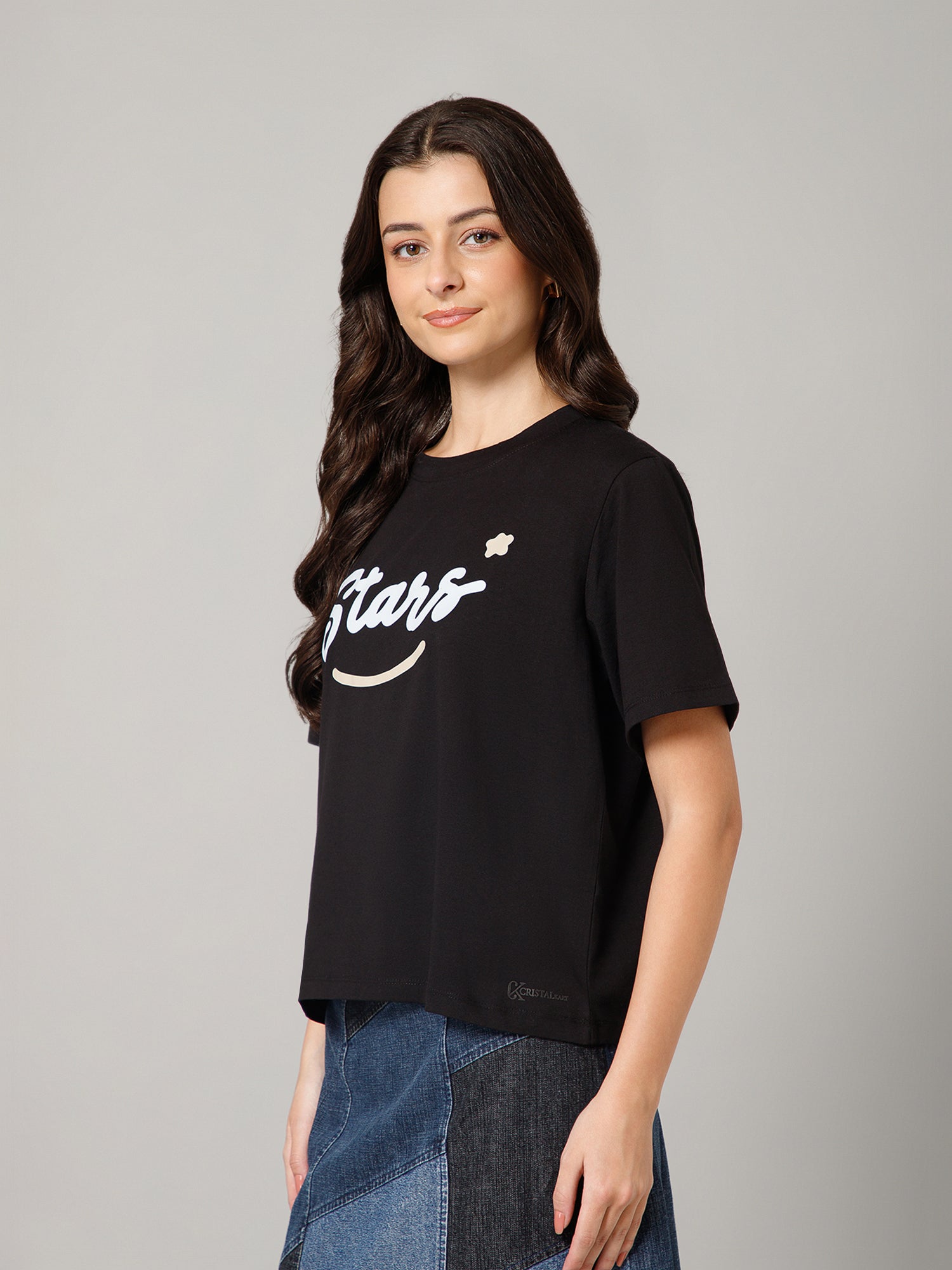 Women’s Premium “Star” Graphic Black T-Shirt