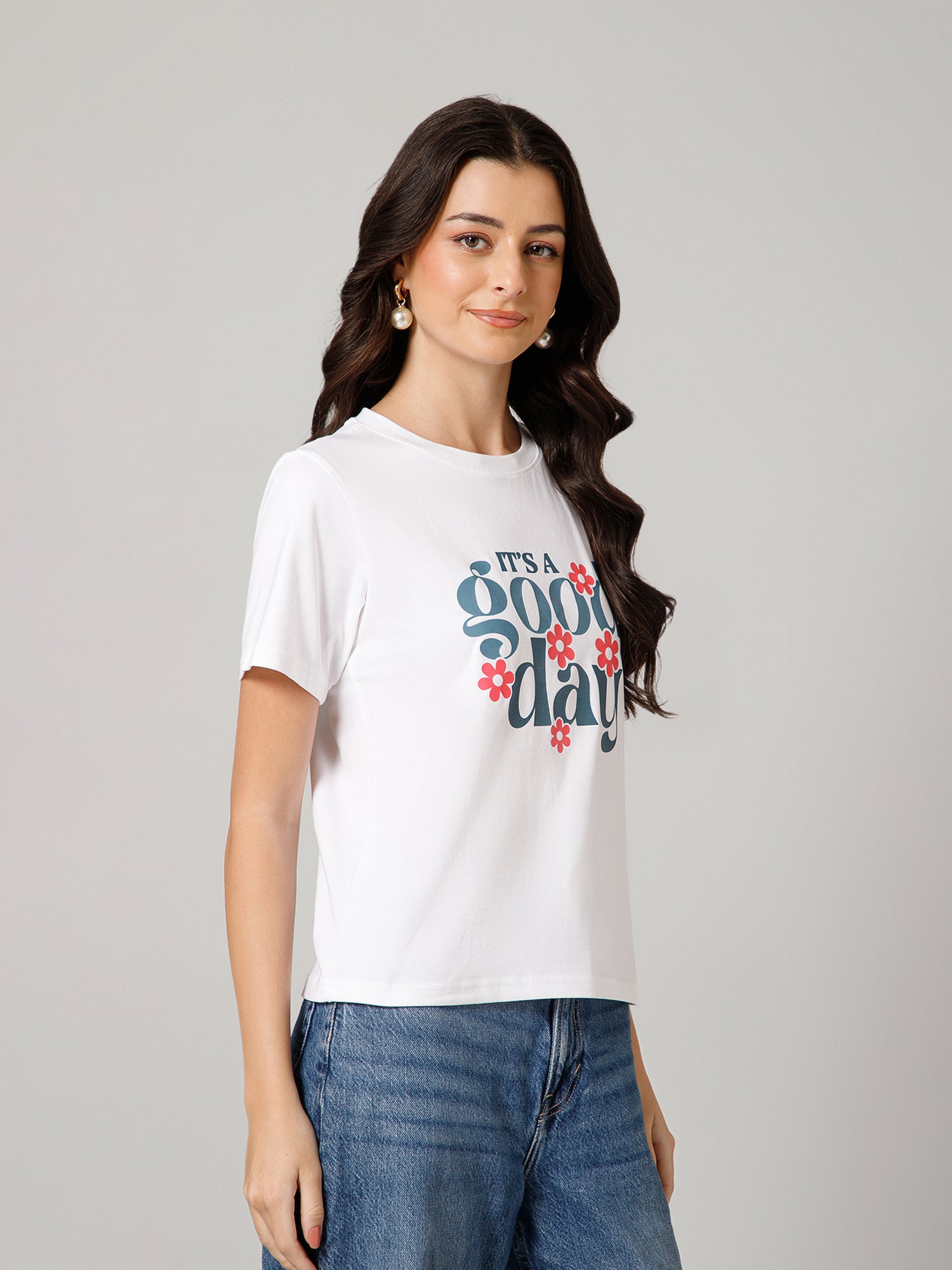 Women’s Premium “It’s a Good Day” Graphic White T-Shirt