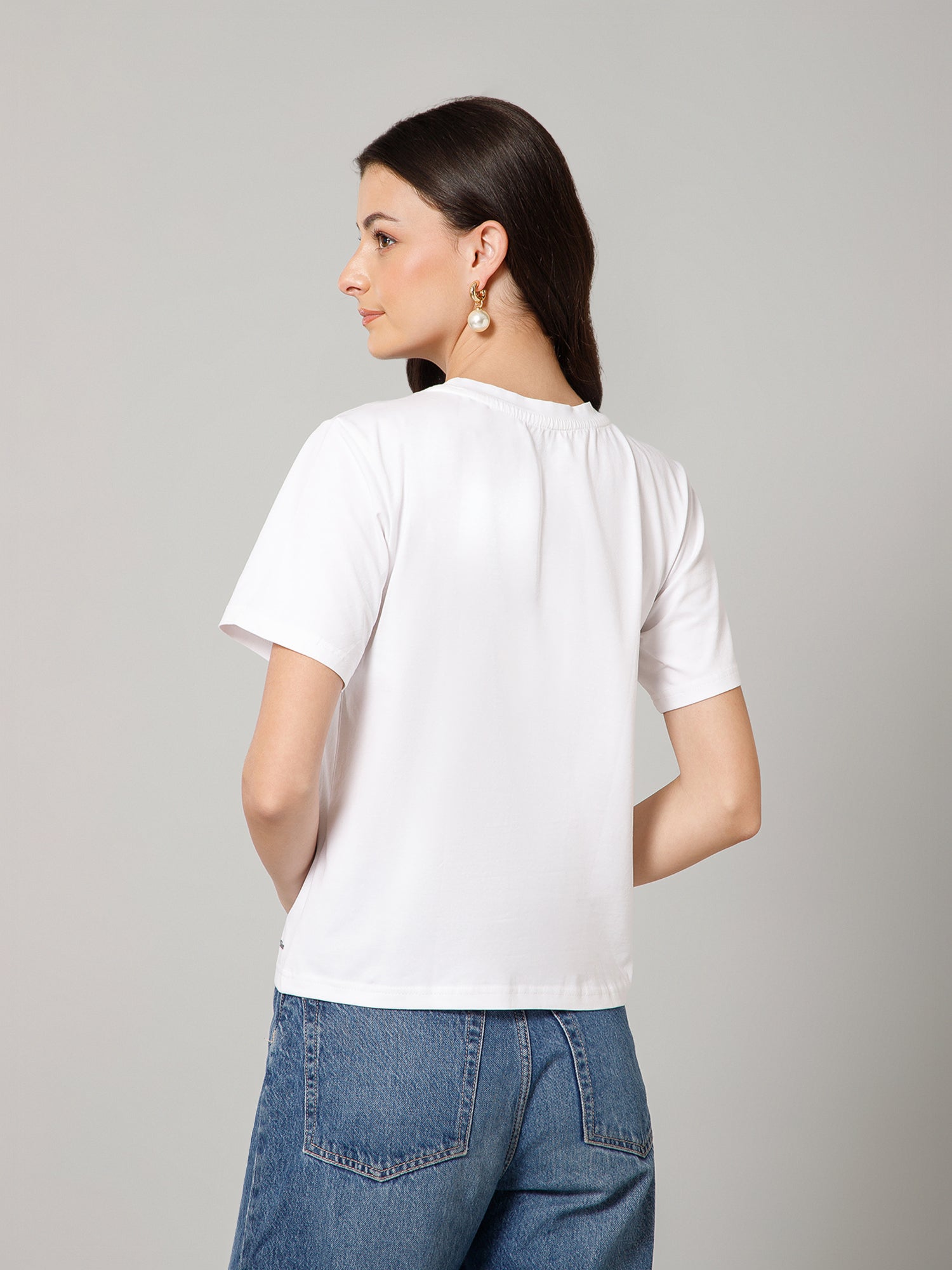 Women’s Premium Floral Graphic White T-Shirt