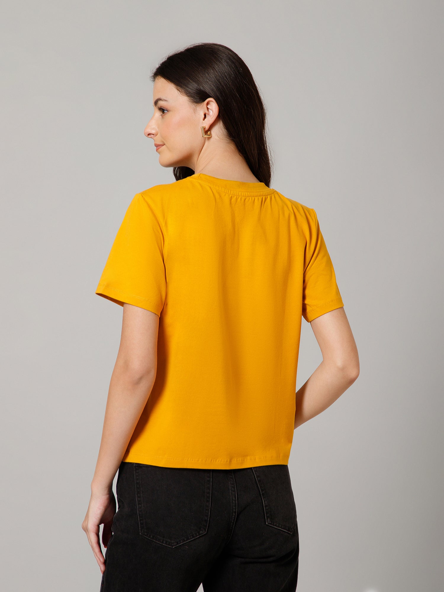 Women’s Premium Heart Graphic Yellow T-Shirt