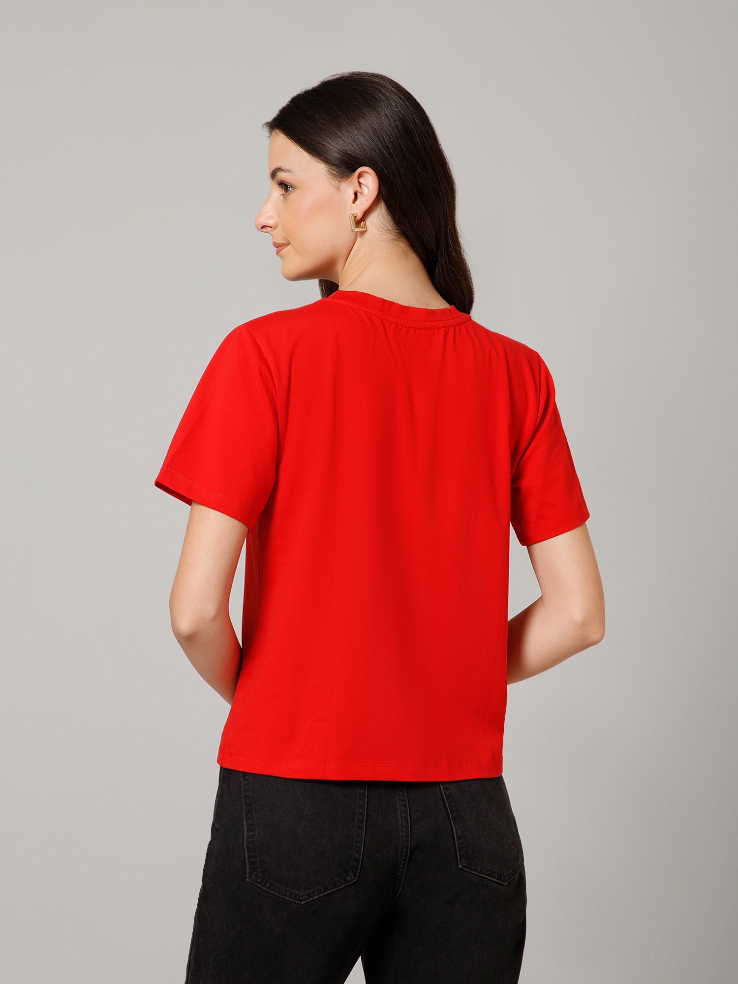 Women’s Premium “Good Vibes” Graphic Red T-Shirt