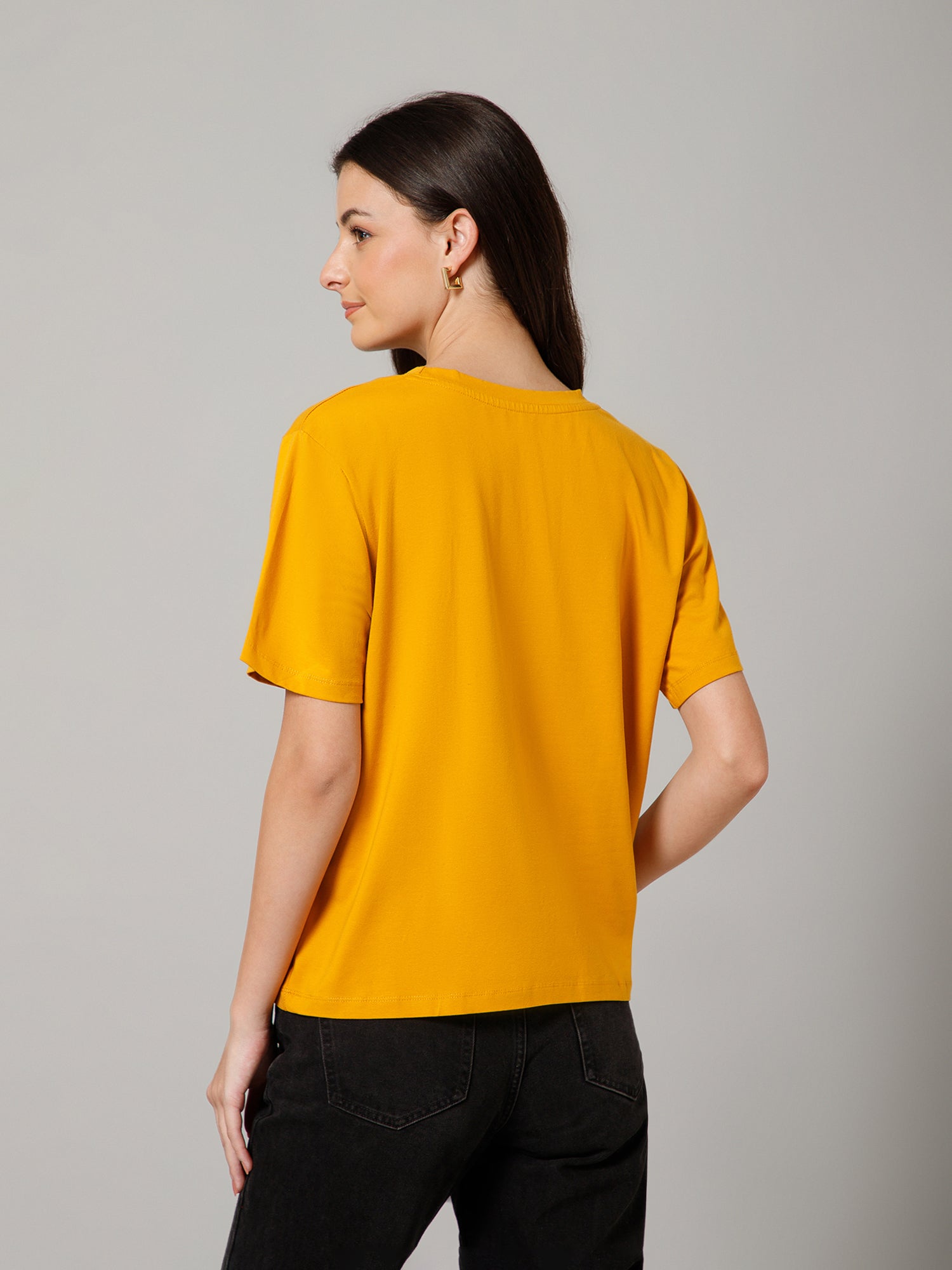 Women’s Premium “Awesome” Graphic Yellow T-Shirt
