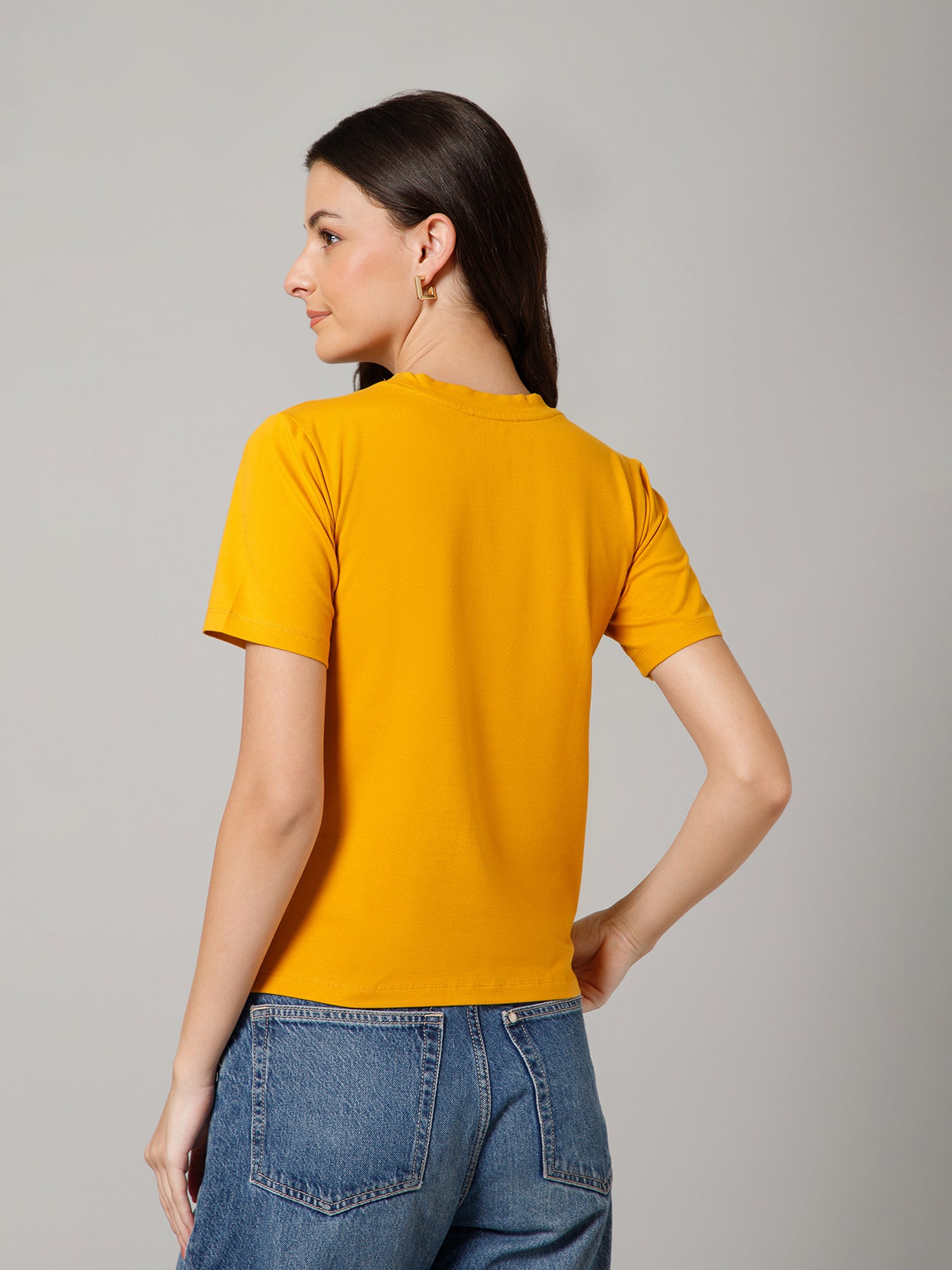 Women’s Premium Feather Bird Print Yellow T-Shirt