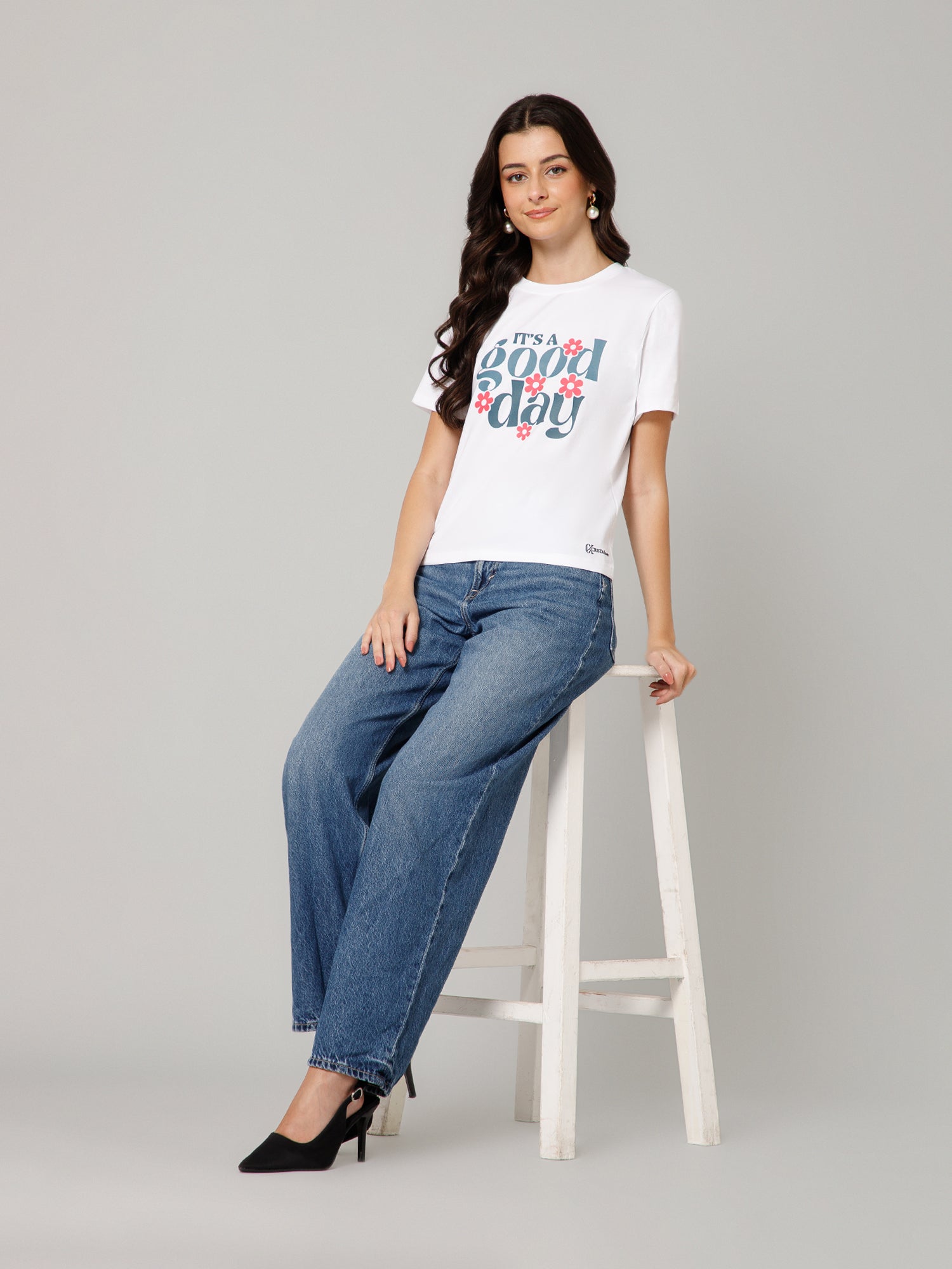 Women’s Premium “It’s a Good Day” Graphic White T-Shirt