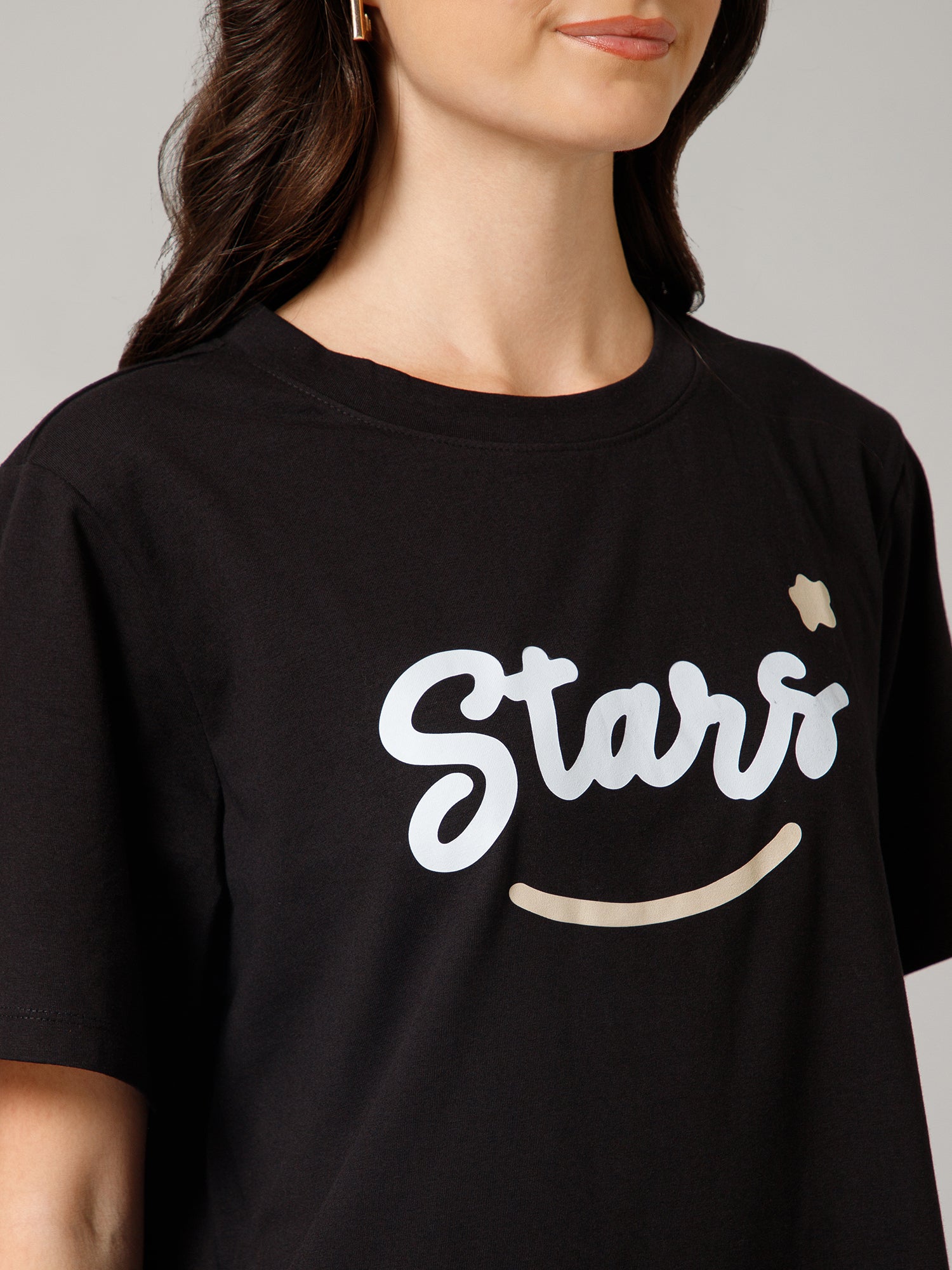 Women’s Premium “Star” Graphic Black T-Shirt