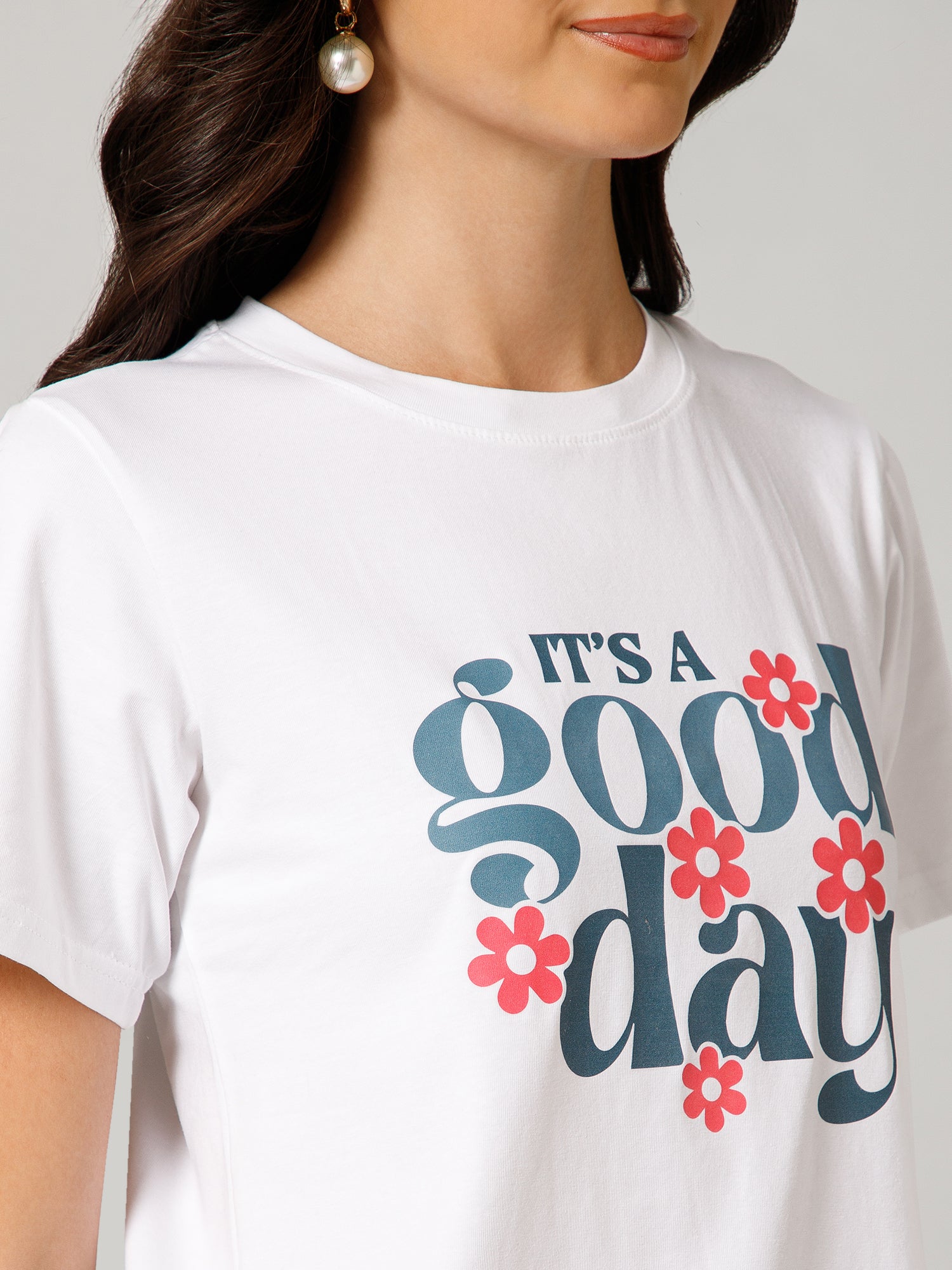 Women’s Premium “It’s a Good Day” Graphic White T-Shirt