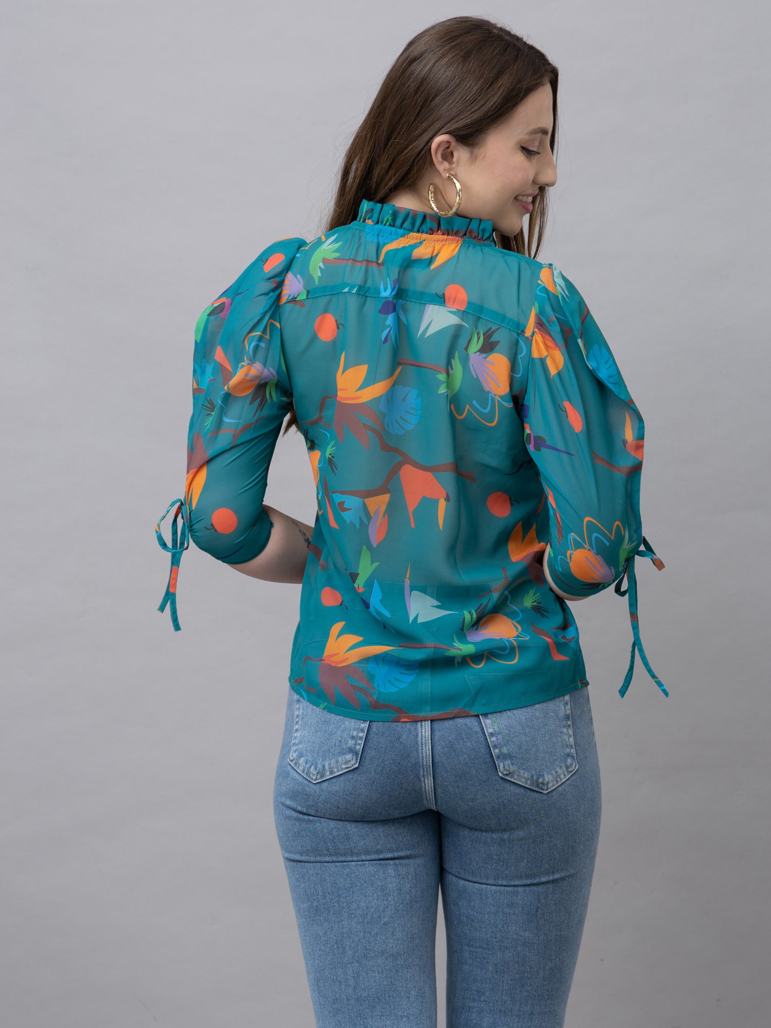 CK Lily Green Abstract Print Top