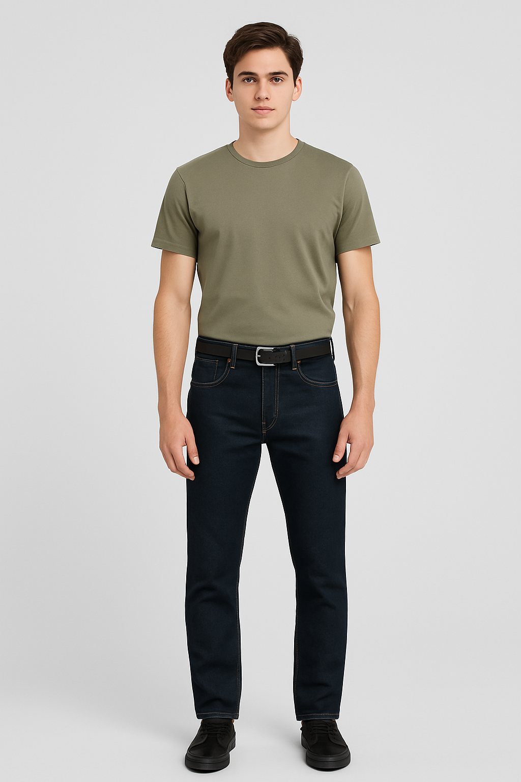 Men’s Dark Indigo Slim Fit Jeans – Classic Stitch Detailing