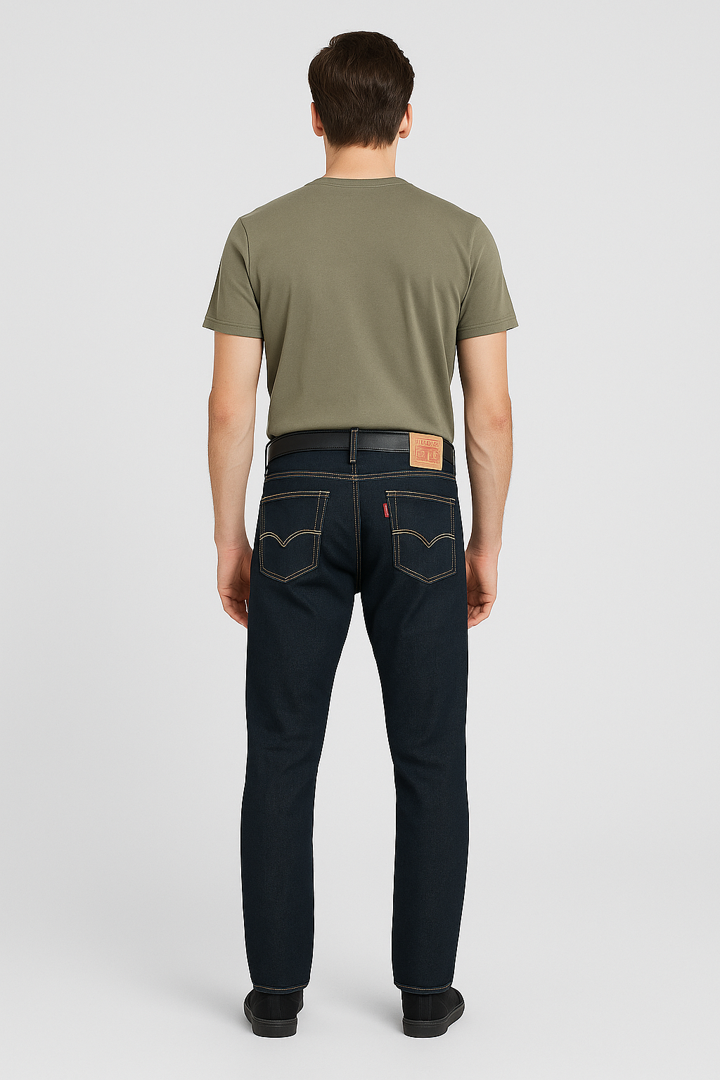 Men’s Dark Indigo Slim Fit Jeans – Classic Stitch Detailing