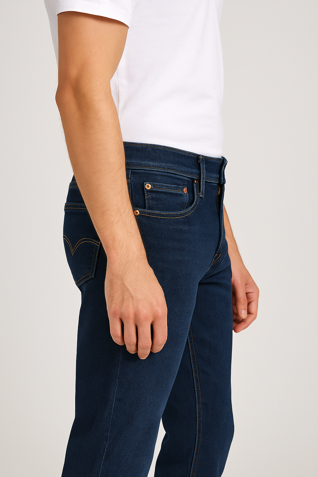 CK Men’s Dark Blue Stretchable Straight Fit Denim