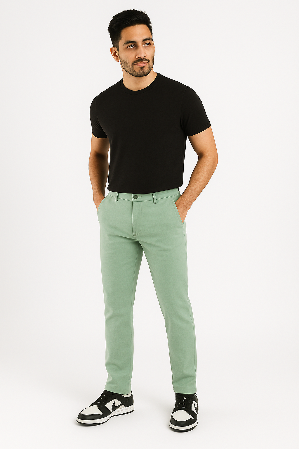 Cristal Kart Men’s Light Green Slim Fit Trousers