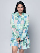 CK Hestia Multicolor Patch Print Shirt Dress
