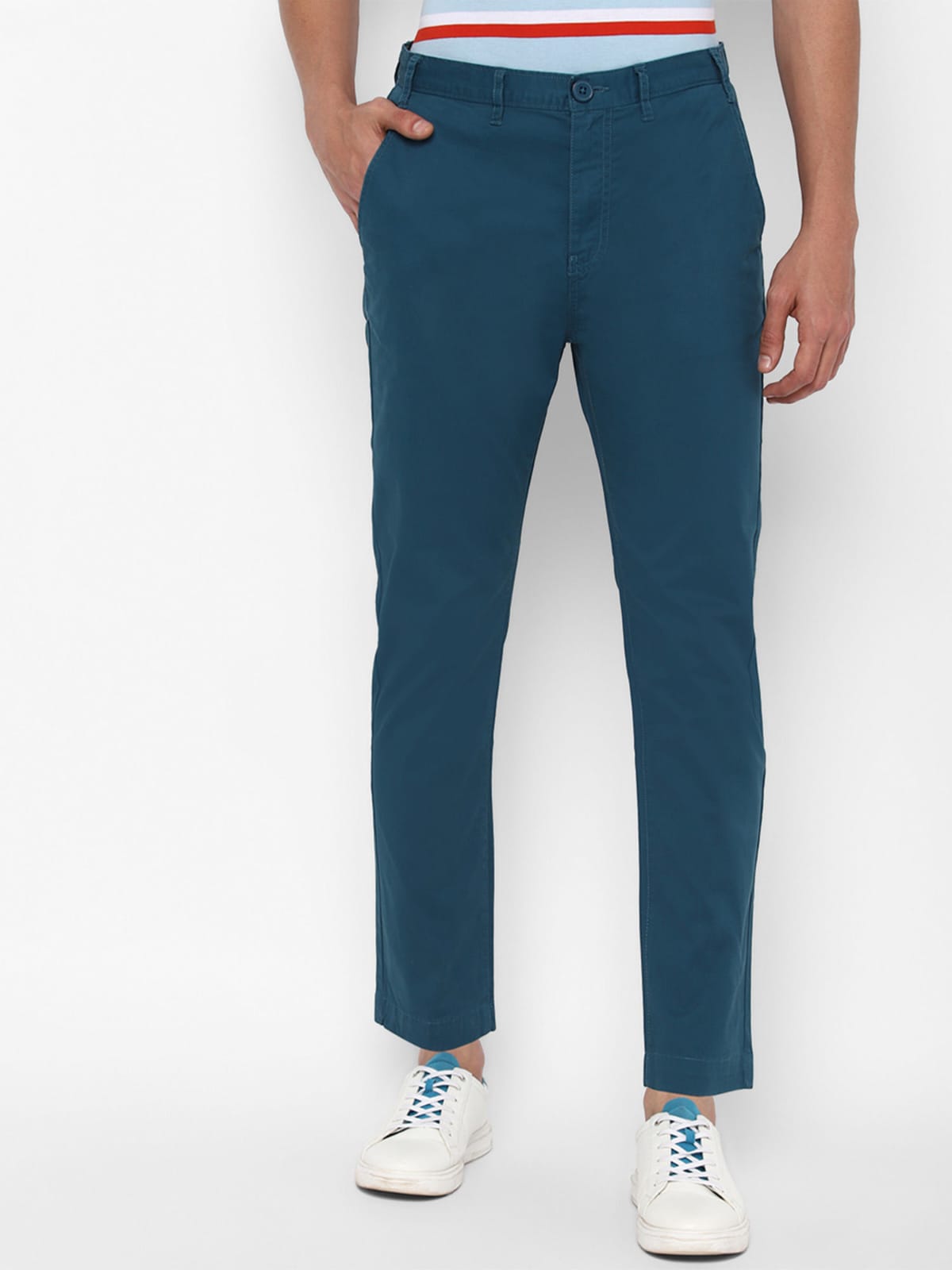 CK ocean blue cotton fabric men trouser