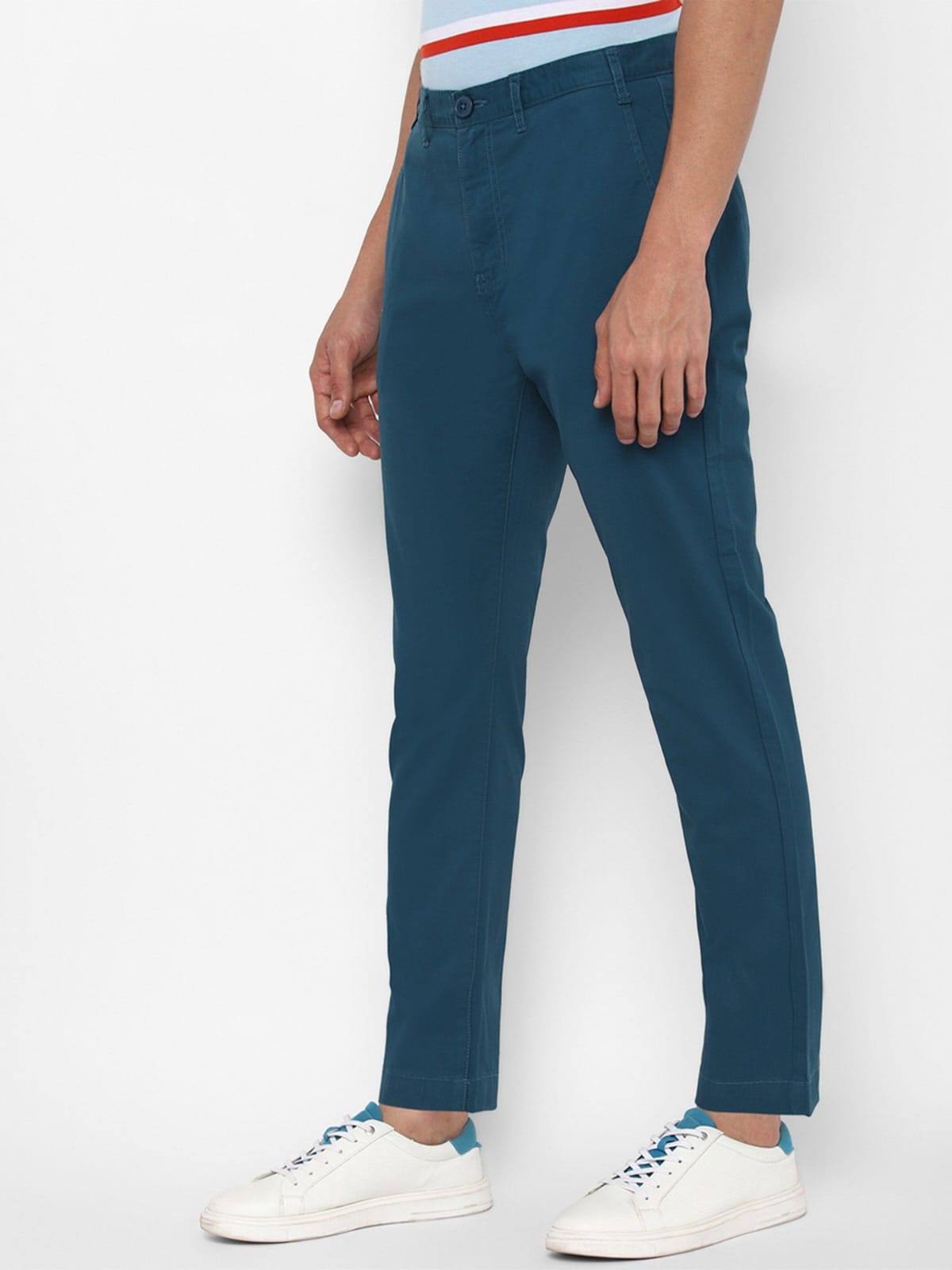 CK ocean blue cotton fabric men trouser