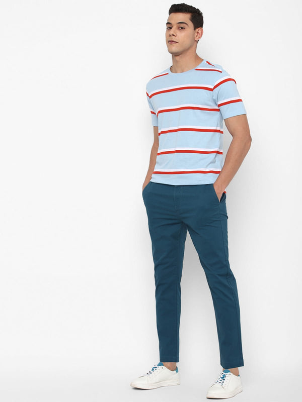 CK ocean blue cotton fabric men trouser