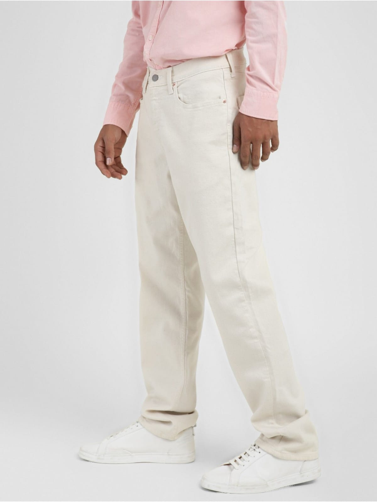 CK off white cotton trouser for men