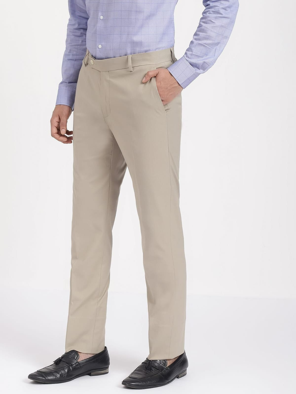 CK Men’s Beige Cotton Trousers – Stylish Slim Fit Casual Wear