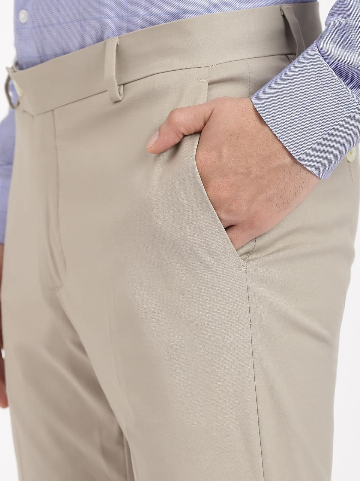 CK Men’s Beige Cotton Trousers – Stylish Slim Fit Casual Wear