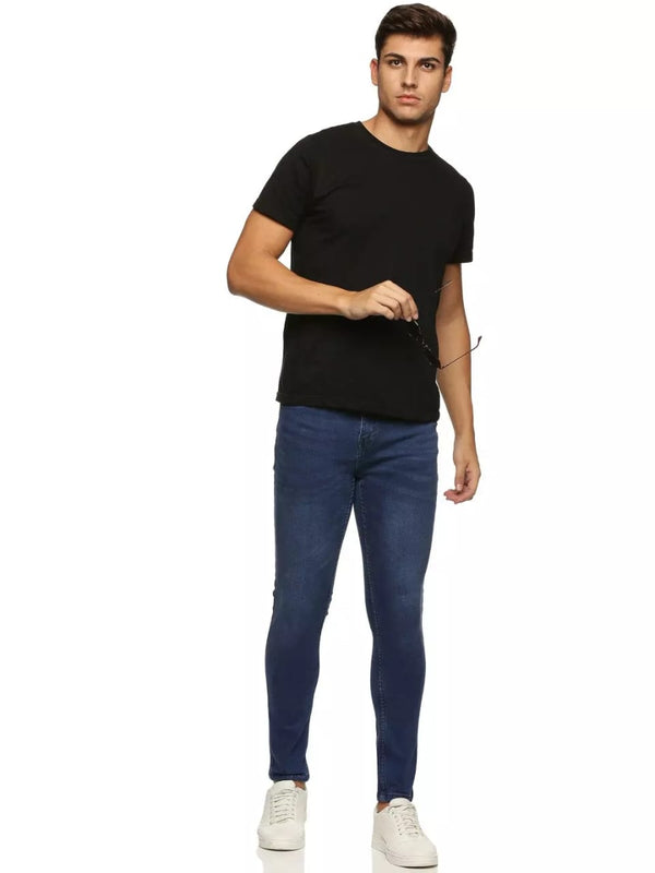CK dark blue cotton denim fabric men jeans