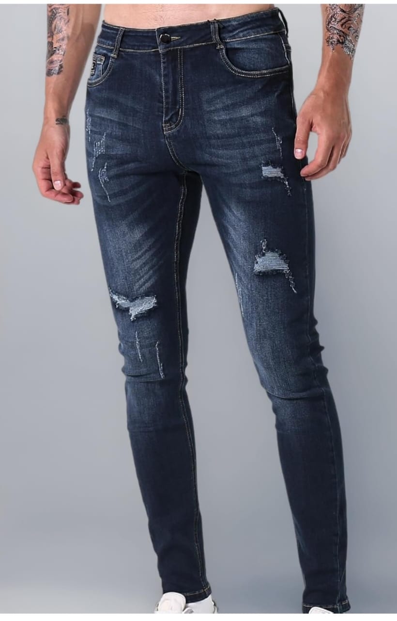 CK best dark blue color men damage jeans