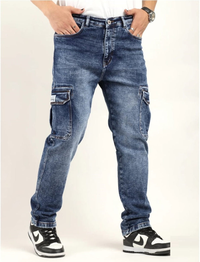 CK best carbon blue men denim cargo