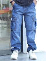 CK dark blue men denim cargo