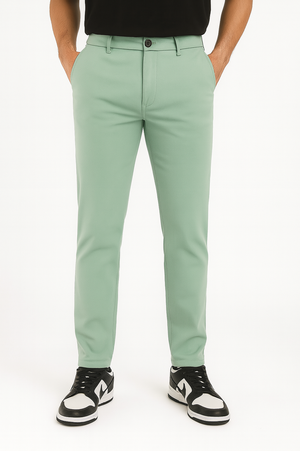 Cristal Kart Men’s Light Green Slim Fit Trousers